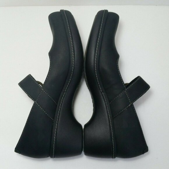 Ecco Mary Jane clogs black size 40 nubuck suede upper 2" heel 431926 - Picture 3 of 8